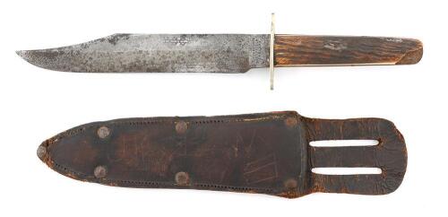 Antique Sheffield Bowie-Style Hunting Knife by Wade & Butcher