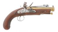 Unmarked Contemporary Brass Barrel Snap Bayonet Flintlock Pistol