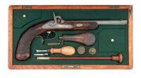 Wonderful Cased German Percussion Target Pistol by G. Wigand of Erfurt