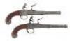 Pair of British Flintlock Queen Anne Belt Pistols by Griffin