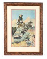 Schoonover Colt Firearms Co Advertising Print ''Tex and Patches''