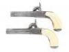 Attractive Pair of Belgian Percussion Muff Pistols by Francotte with Original Case - 2