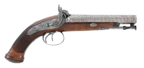 British Double Barrel Percussion Pistol by Charltons