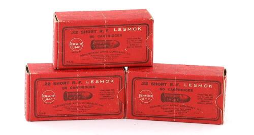 Collectible Boxes of Remington UMC 22 Short Lesmok Cartridges