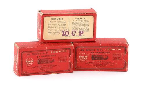 Collectible Boxes of Remington UMC 22 Short Lesmok Cartridges