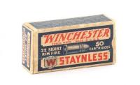 Vintage Box of Winchester Staynless 22 Short Cartridges