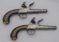 Pair of British Flintlock Muff Pistols by Delany