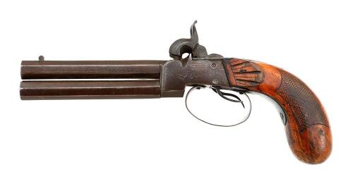 Unmarked Double Barrel Percussion Pistol