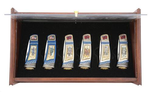 Franklin Mint Collector Series Civil War Officers Cased Knife Set