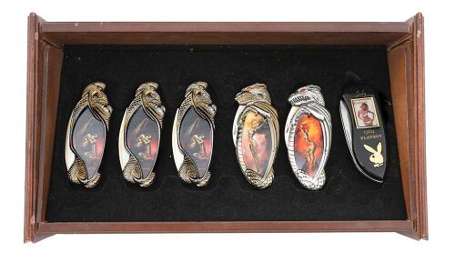 Franklin Mint Collector Series Boris Vallejo Fantasy Pinup & Playboy Collector’s Edition Cased Knife Set