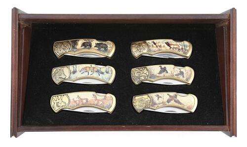 Franklin Mint Collector Series North American Game Cased Knife Set