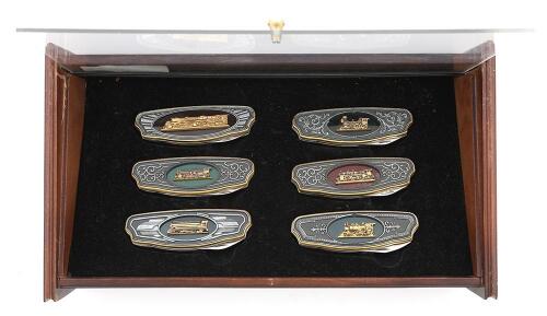 Franklin Mint Collector Series Railroad Locomotive Cased Knife Set