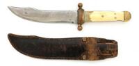 Vintage Custom Ivory Handle Bowie Knife