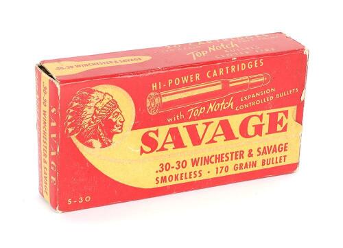 Collectible Box of Savage 30-30 Cartridges