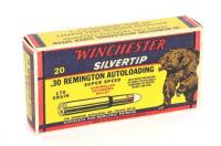 Collectible Winchester Grizzly Box of 30 Remington Silvertip Ammunition