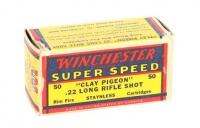 Collectible Box of Winchester Super Speed "Clay Pigeon" 22 LR Shot Cartridges