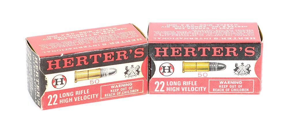 Collectible Boxes of Herter's 22 LR Ammunition