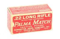 Vintage box of Remington Palma Match 22 LR Ammunition