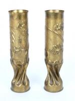 Pair of Trench Art Vases