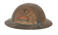 U.S. WW1 M1917 Trench Art Helmet and M1 Helmet Liner