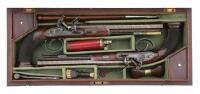 Fantastic Pair of Silver Mounted Flintlock Pistols by John Prosser of London