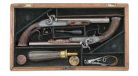 Fabulous Pair of American Percussion Pistols by Schneider & Co. of Memphis Made for Samuel Vance