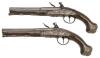 Fine Pair of European Silver-Mounted Flintlock Coat Pistols - 2