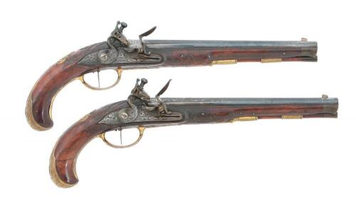 Pair of Flintlock Holster Pistols by Johann Kuchenreuter