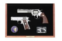 Exquisite Colt Officers Model and Python Double Diamond Cased Set