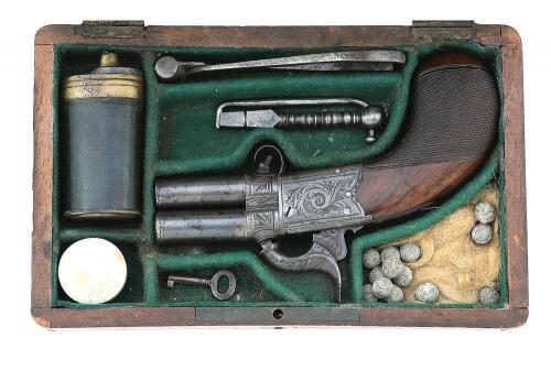 Cased William & John Rigby Swivel Barrel Percussion Pocket Pistol