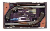Fabulous Cased Pair of Peter Schenk Percussion Target Pistols