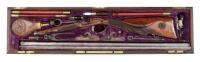 Wonderful Ornate Cased French Percussion Double Shotgun by Louis Malherbe