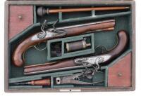 Cased Pair of British Flintlock Carriage Pistols by Ketland & Co.