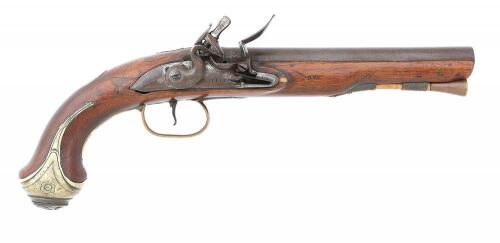 British Flintlock Coat Pistol by Nathaniel Trevey