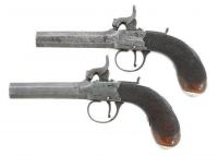 Pair of British Percussion Muff Pistols by G. West