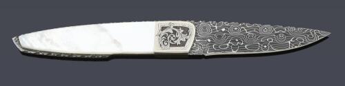 Custom Damascus Fixed Blade Knife By Mitchell