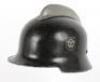 WWII German Fire Police Stahlhelm with Comb - 2
