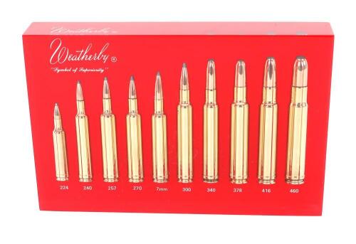 Weatherby Ten Cartridge Lucite Display