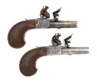 Very Fine Pair of Belgian Flintlock Muff Pistols