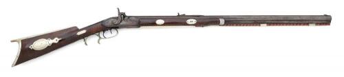 German Silver Mounted Pennsylvania Halfstock Rifle by Hickman