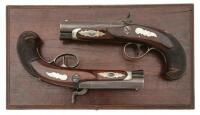 Henry Deringer Cased Pair Percussion Coat Pistols with A J Taylor Retailer Marking