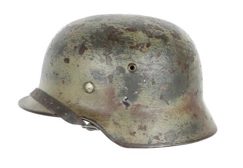 German M35 Stahlhelm with Theater-Applied Camouflage Pattern