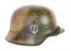 German M42 Stahlhelm with Restored Normandy Pattern Paint Scheme and SS Decal - 2