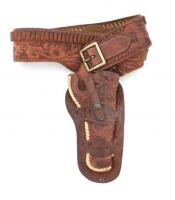 Hand-Tooled Western Gun Belt-Holster