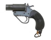 Unmarked British Molins No. 1 Mk V Stamped Blued Steel Flare Pistol