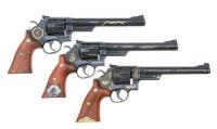 Important Engraved Smith & Wesson Three Revolver Set Factory Made for Legendary U.S. Border Patrol Agent Bill Jordan