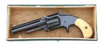 Very Fine Smith & Wesson No. 1 1/2 Second Issue Revolver with Rare Transitional Paper-Covered Wooden Box