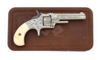 Fine Engraved Smith & Wesson No. 1 Third Issue Revolver with Playing Cards Gutta Percha Case