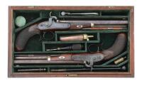 Cased Pair of British Percussion Target Pistols by Reynolds