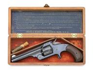 Early Smith & Wesson No. 1 1/2 Single Action Revolver with Rare Factory Wooden Case